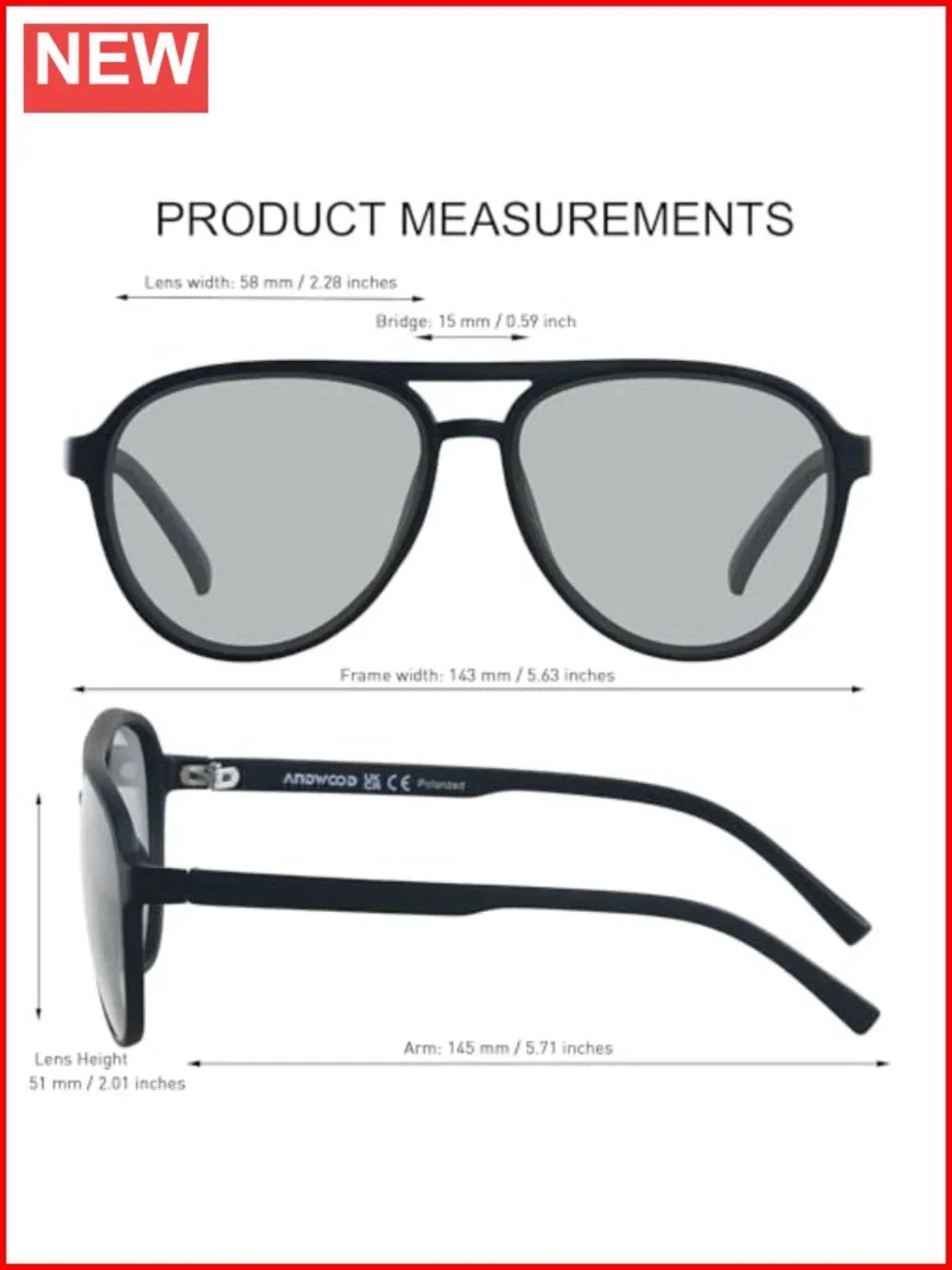 Unisex Retro Aviator Sunglasses Polarized Photochromic Square Frame UV